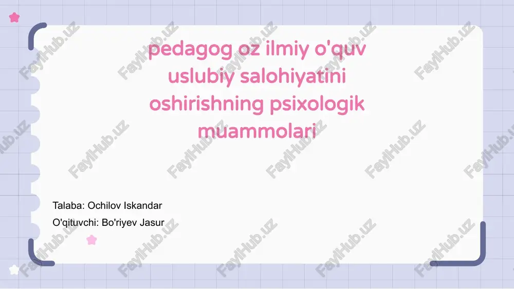 pedagogika yo'riqnomasi — PPTX