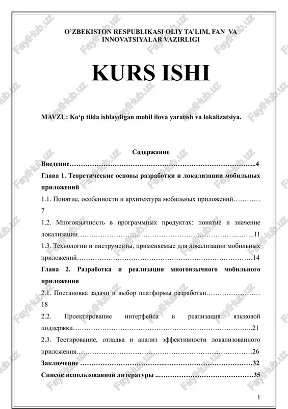 ko‘p tilda ishlaydigan mobil ilova yaratish va lokalizatsiya — DOCX