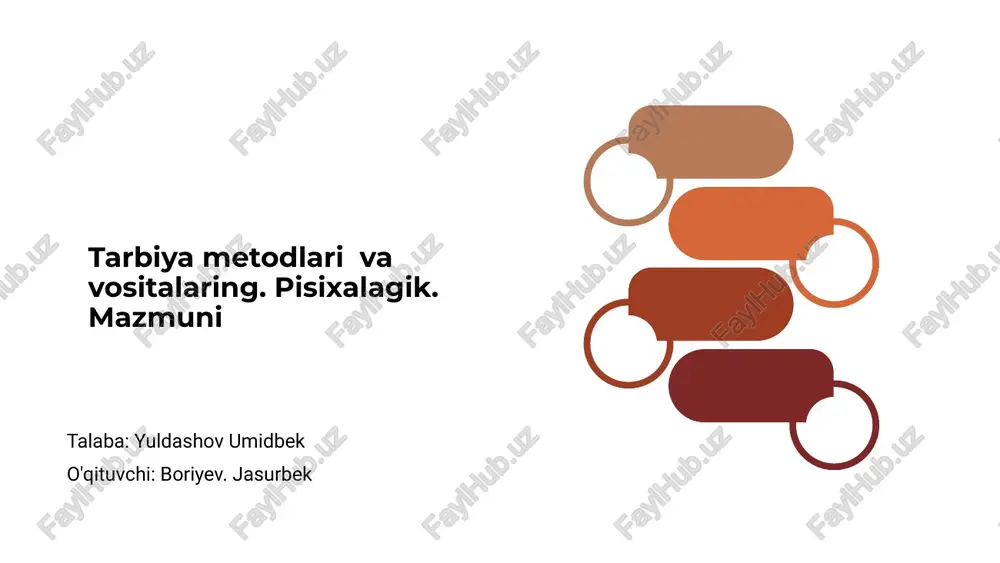 tarbiya metodlari va vositalar — PPTX