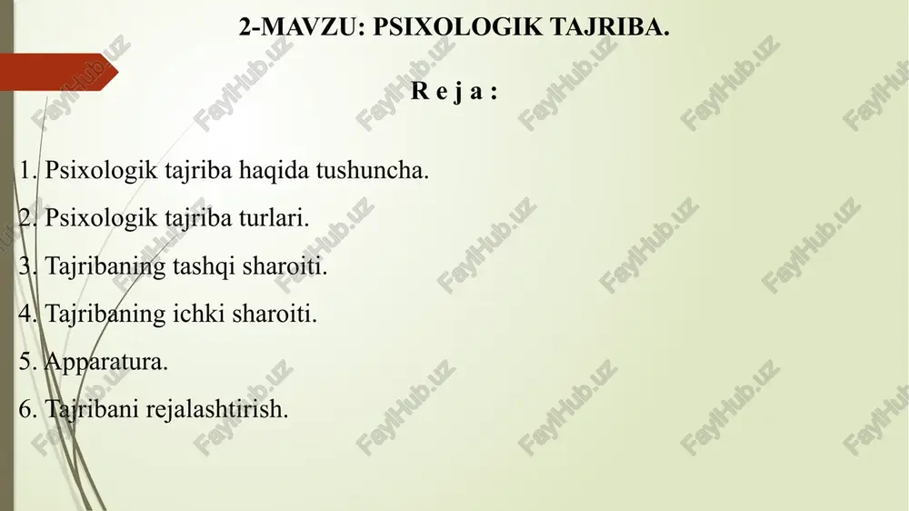 psixologik tajriba — PPTX