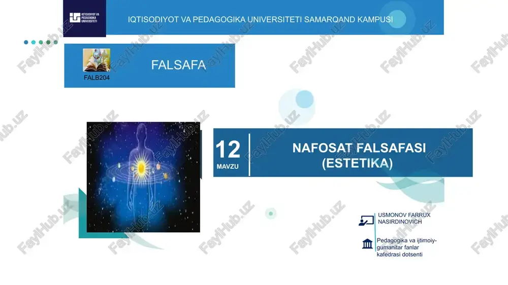nafosat falsafasi (estetika) — PPTX