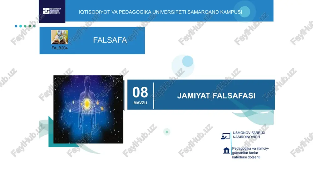jamiyat falsafasi — PPTX