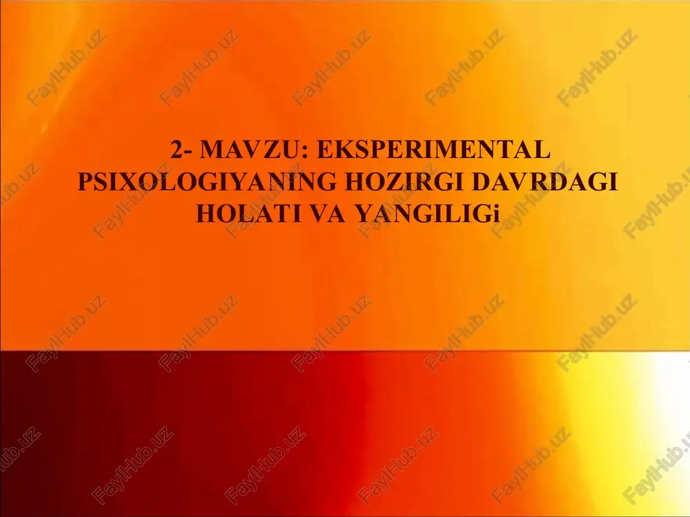 eksperimental psixologiya — PPT