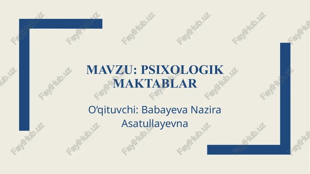 psixologik maktablar — PPTX