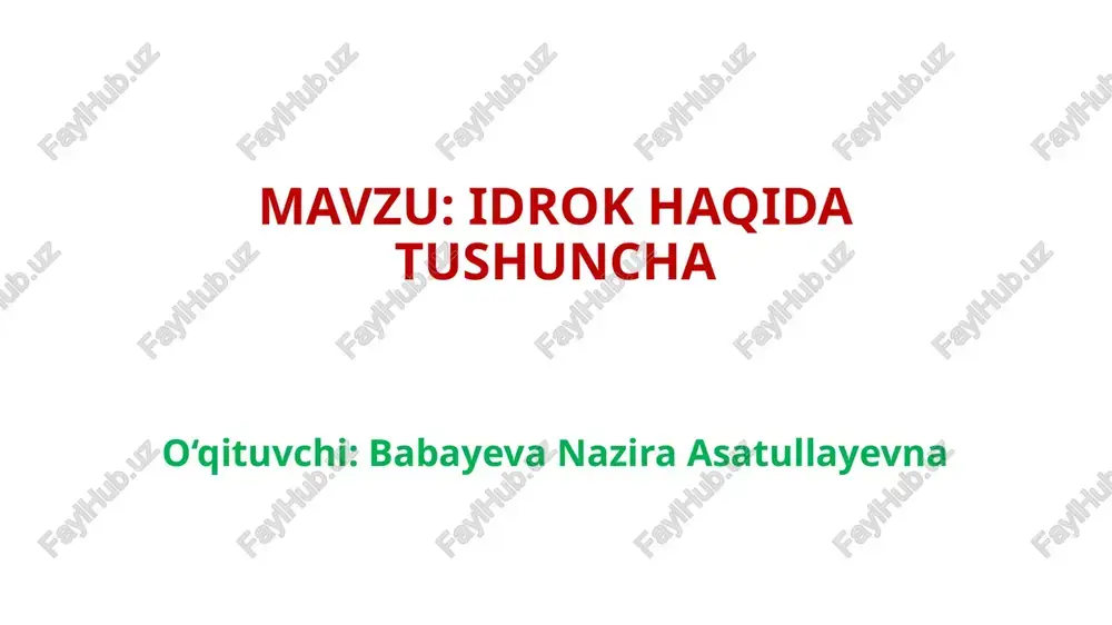 idrokhaqida tushuncha — PPTX