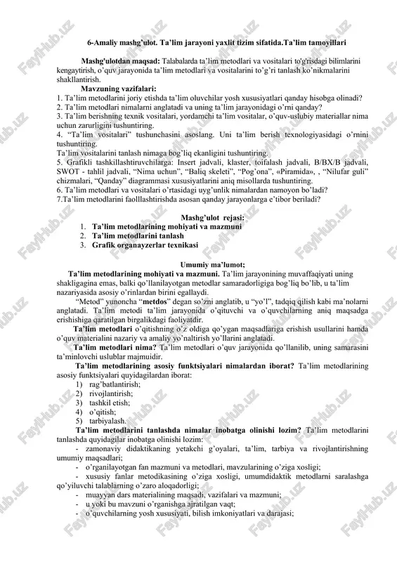 ta'lim metodlari va vositalari — DOCX