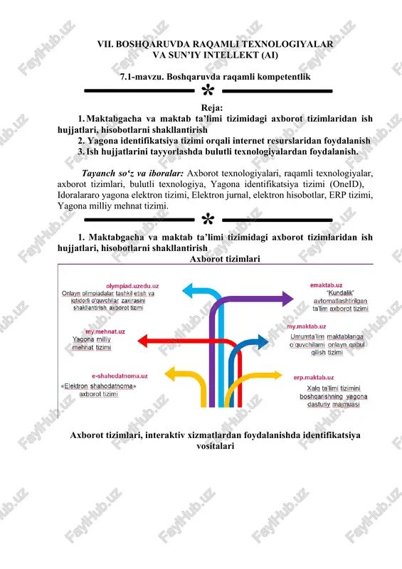 "kundalik" avtomatlashtirilgan ta’lim axborot tizimi — DOCX
