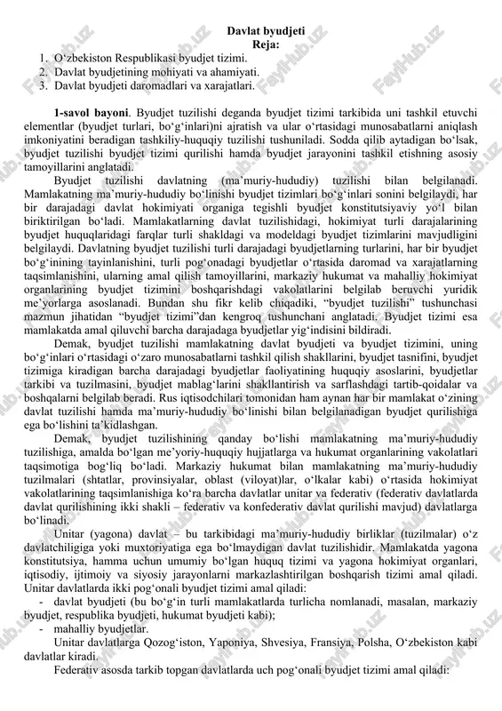 davlat byudjeti — DOCX