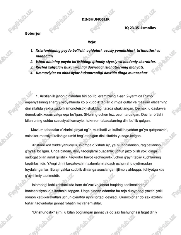 dinshunoslik — DOCX