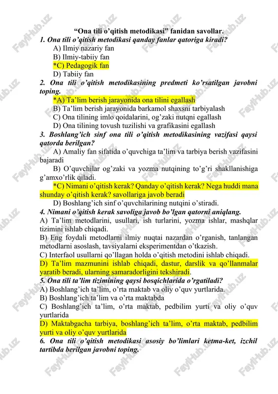 ona tili o’qitish metodikasi — DOCX