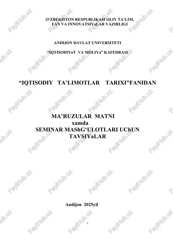 iqtisodiy ta'limotlar tarixi — DOCX