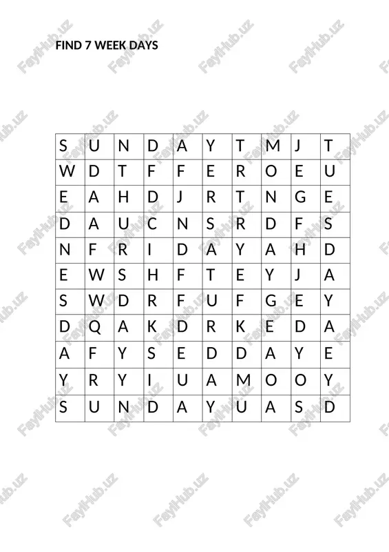 wordsearching (find weekdays) — DOCX