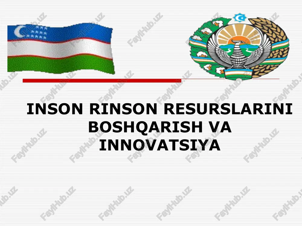 inson resurslari va boshqarish — PPT