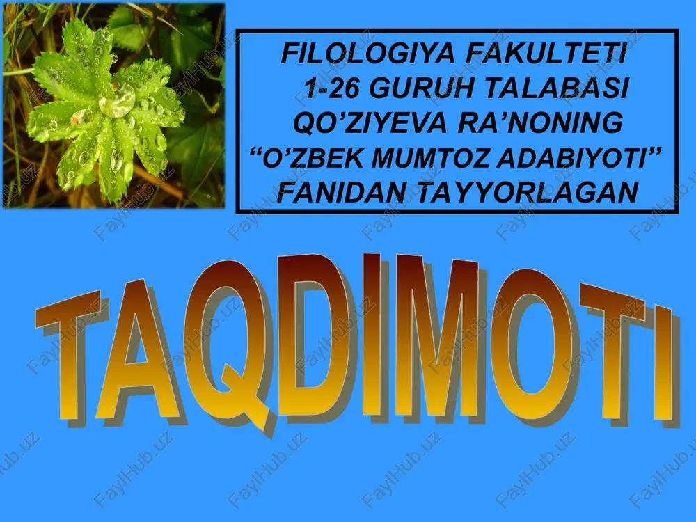 qutadg’u bilig — PPT