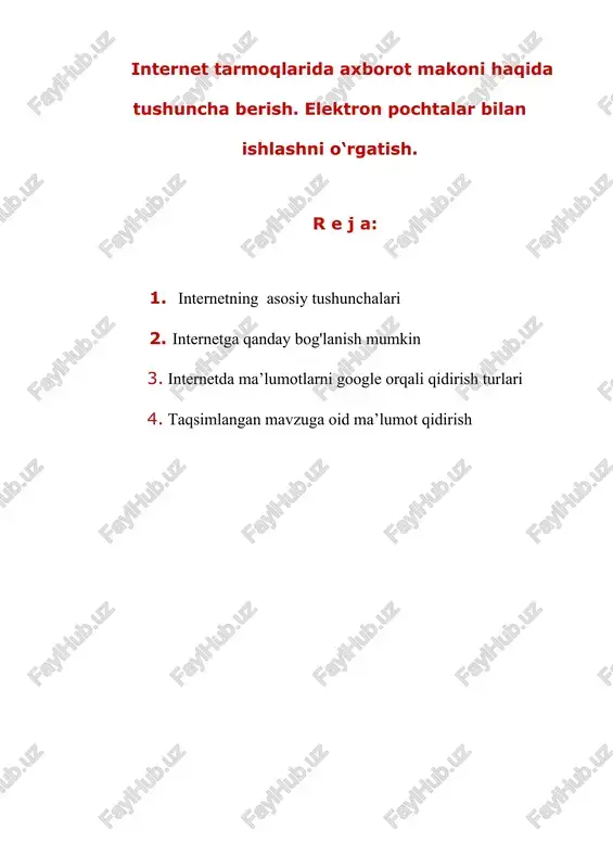 internetning asosiy tushunchalari — DOC