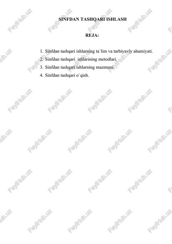 sinfdan tashqari ishlash — DOC