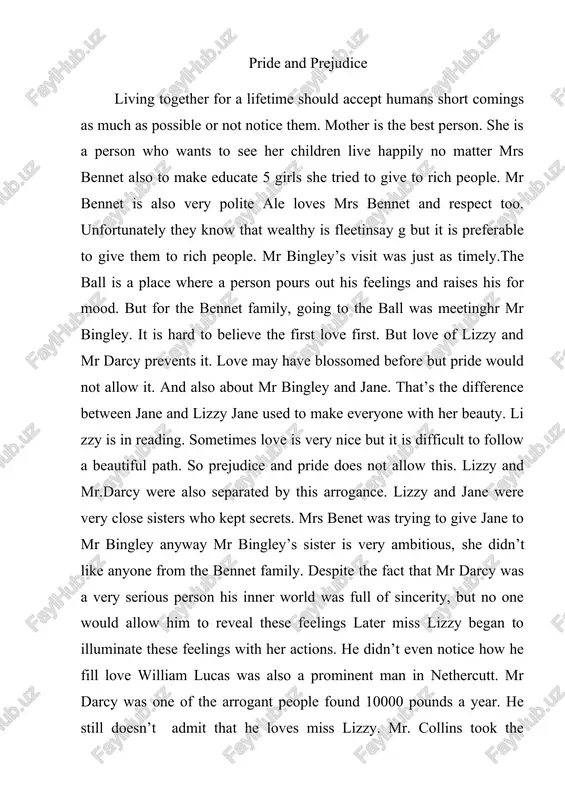 pride and prejudice — DOCX
