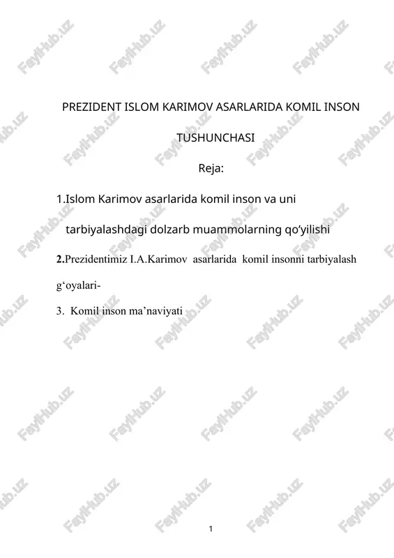 islom karimov asarlari — DOC