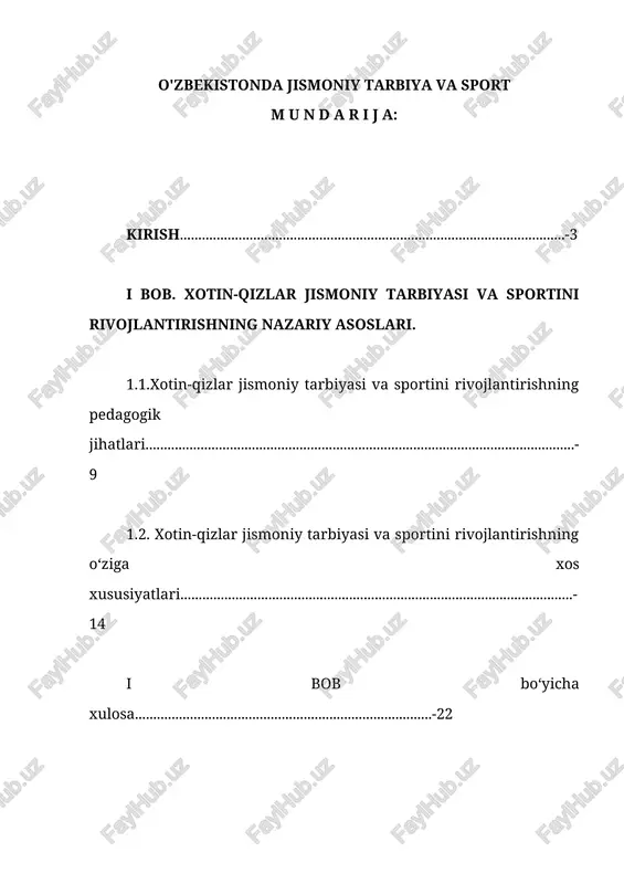 o'zbekistonda jismoniy tarbiya va sport — DOCX