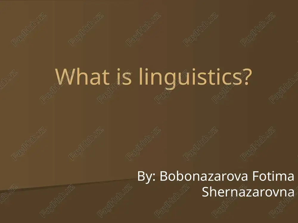 linguistics — PPTX