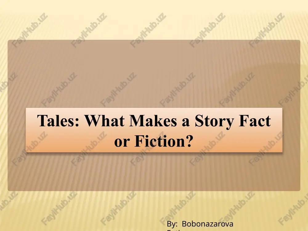 what makes a story fact or fiction? — PPTX