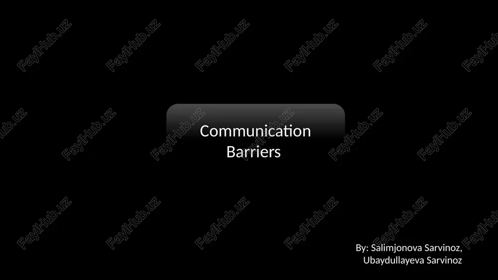 communication barriers — PPTX