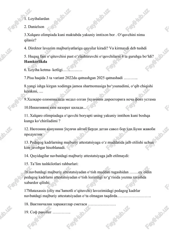 xalqaro olimpiada kuni maktabda — DOCX