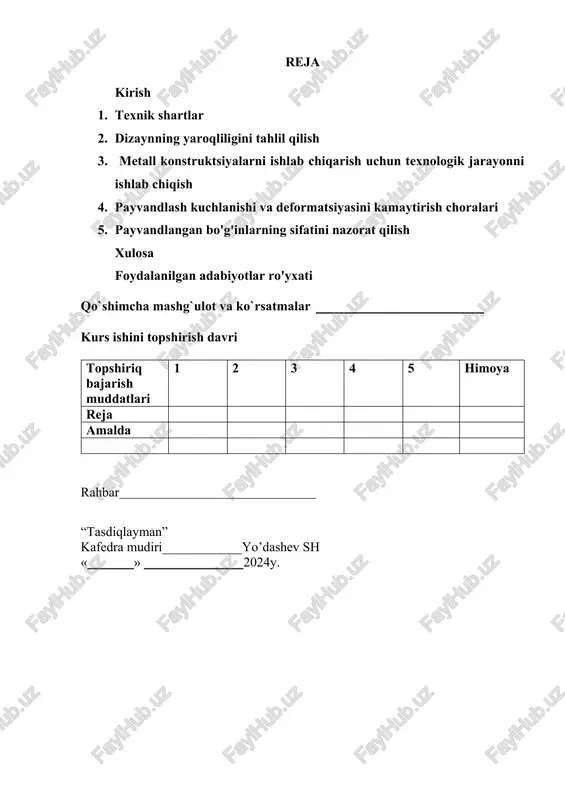payvandlash sanoati va qurilish — DOCX