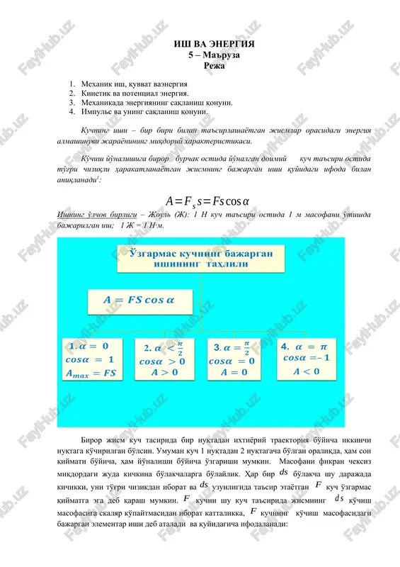 ish va energiya — DOCX