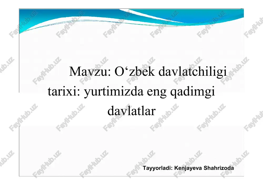 o`zbek davlatchiligi tarixi — PDF