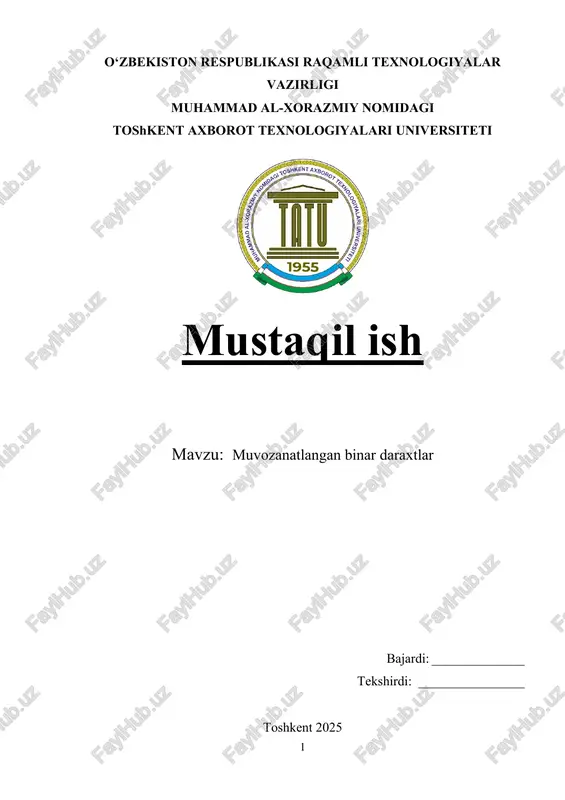 muvozanatlangan binar daraxtlar — DOCX