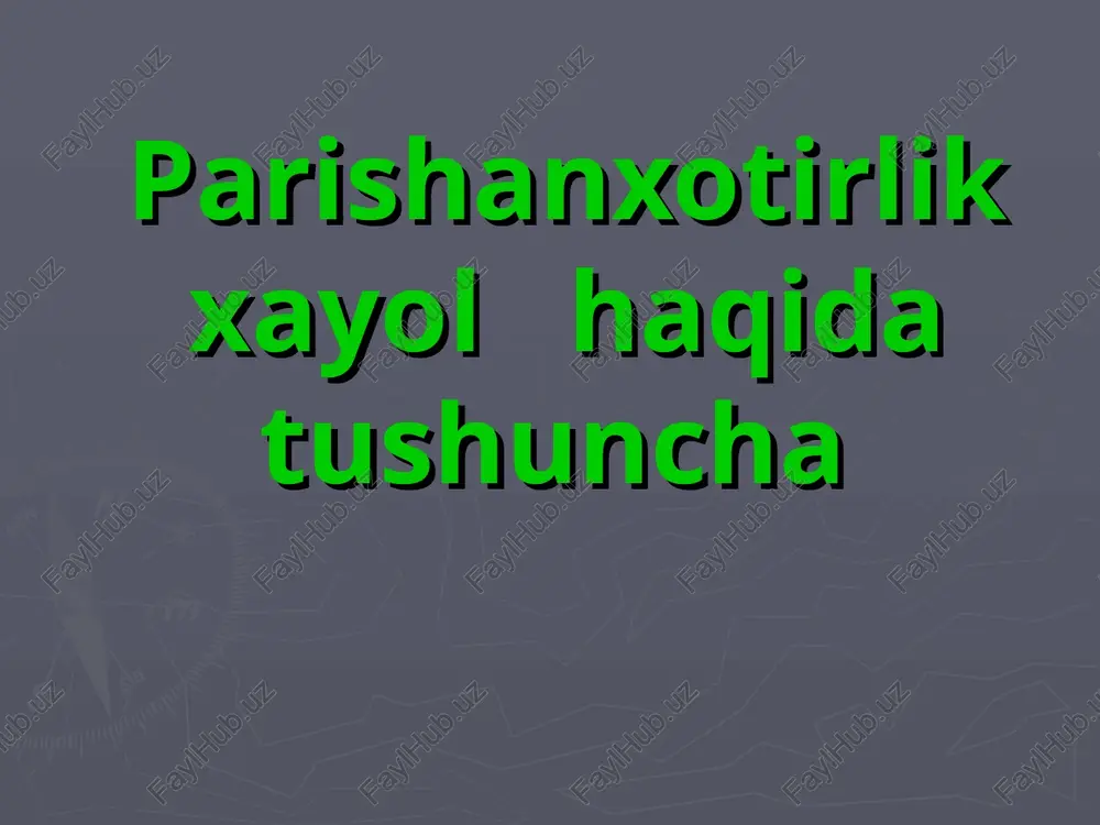 hayol haqida tushuncha — PPT