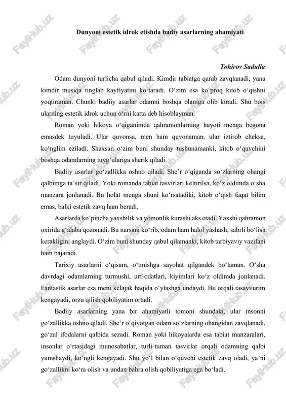 badiy asarlar — DOCX