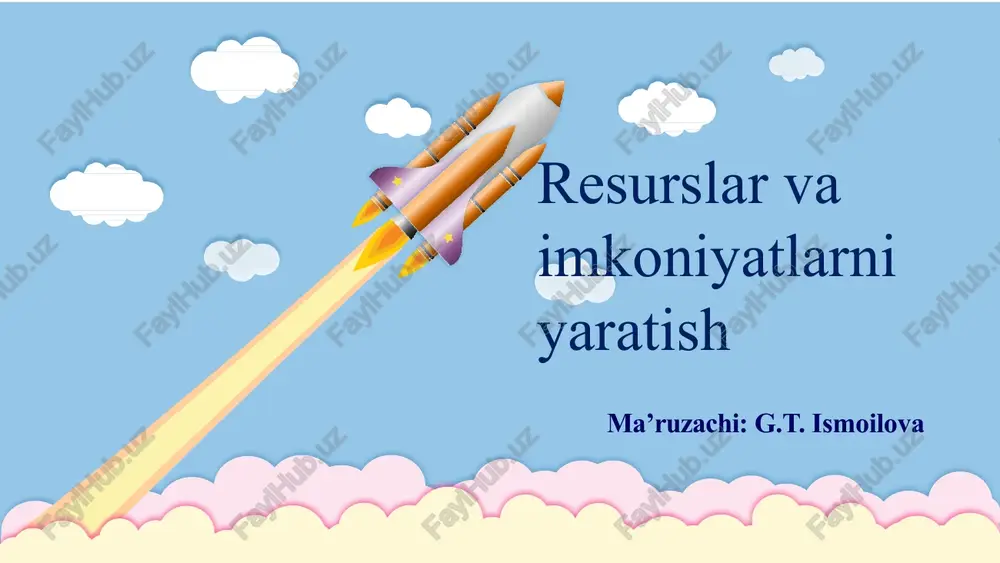 resurslar va imkoniyatlar — PPTX