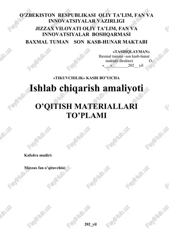 ishlab chiqarish amaliyoti — DOC