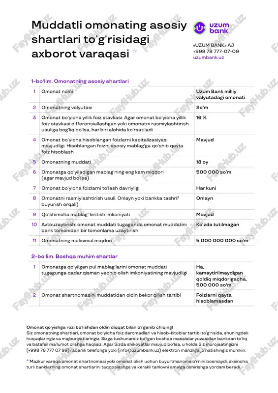 uzum bank milliy valyutadagi omonati — PDF