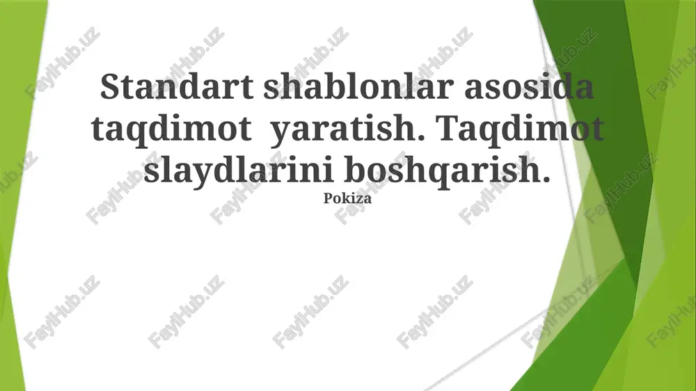 standart shablonlar asosida taqdimot yaratish — PPTX
