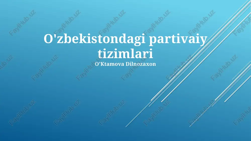 o'zbekistondagi partivaiy tizimlari — PPTX