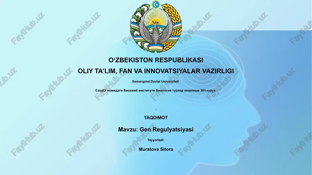 gen regulyatsiyasi — PPTX