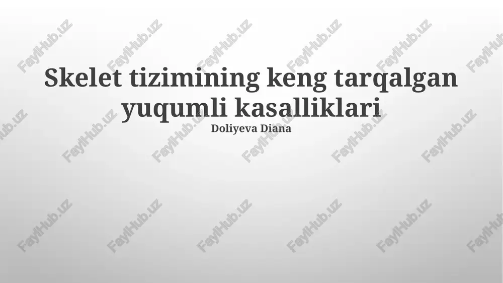skelet tizimining keng tarqalgan yuqumli kasalliklari — PPTX