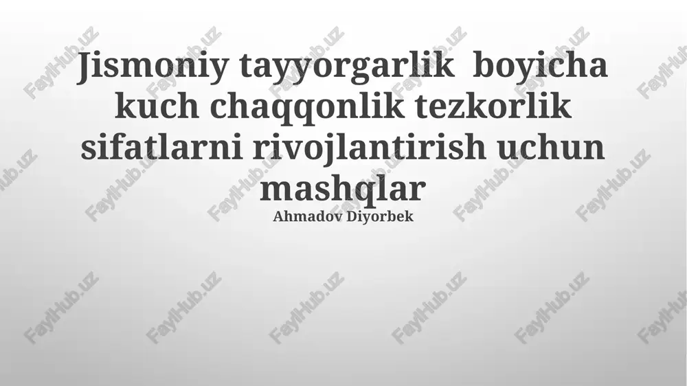 jismoniy tayyorgarlik mashqlari — PPTX