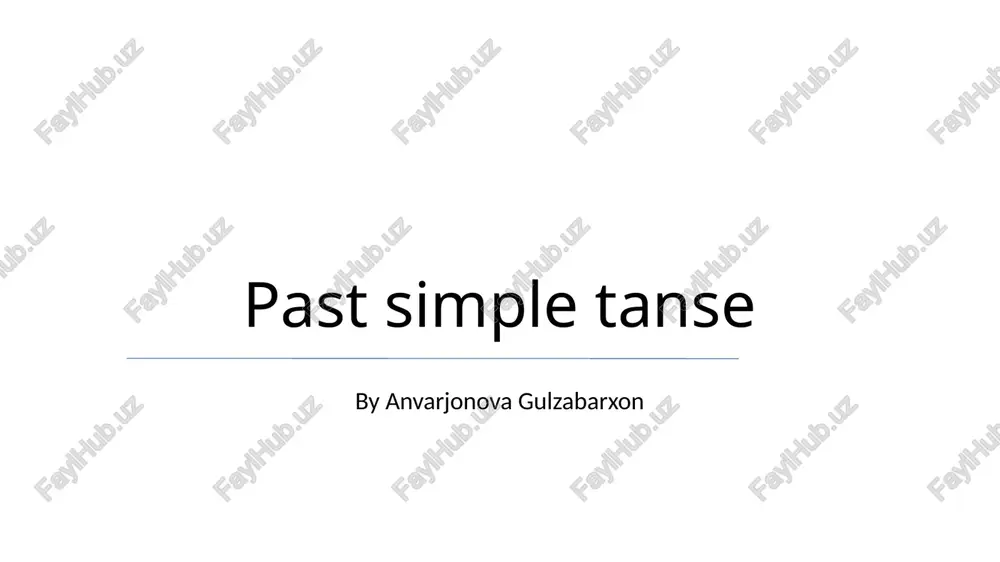 past simple tanse — PPTX