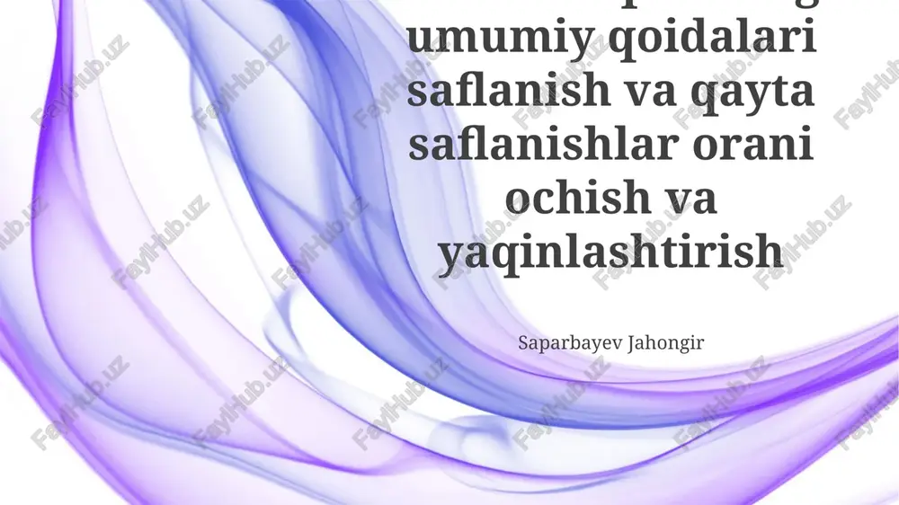 mashq mashg'ulotlarining umumiy qoidalari — PPTX