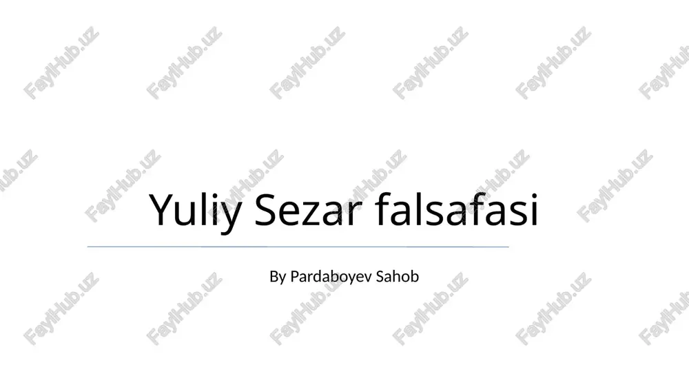 yuliy sezar falsafasi — PPTX