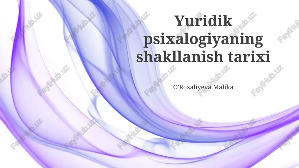 sud'ya psixologiyasi — PPTX