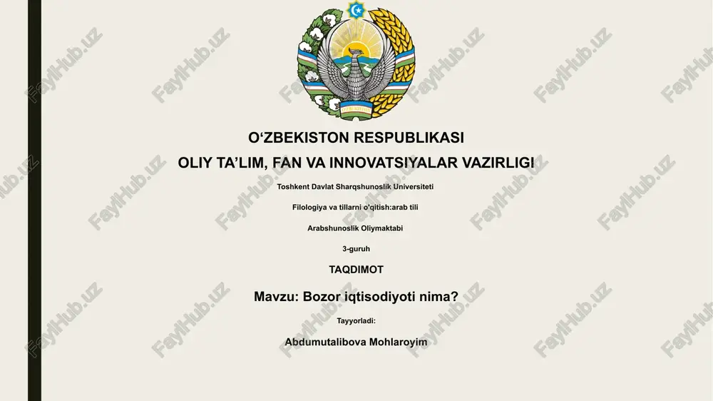 bozor iqtisodiyoti — PPTX