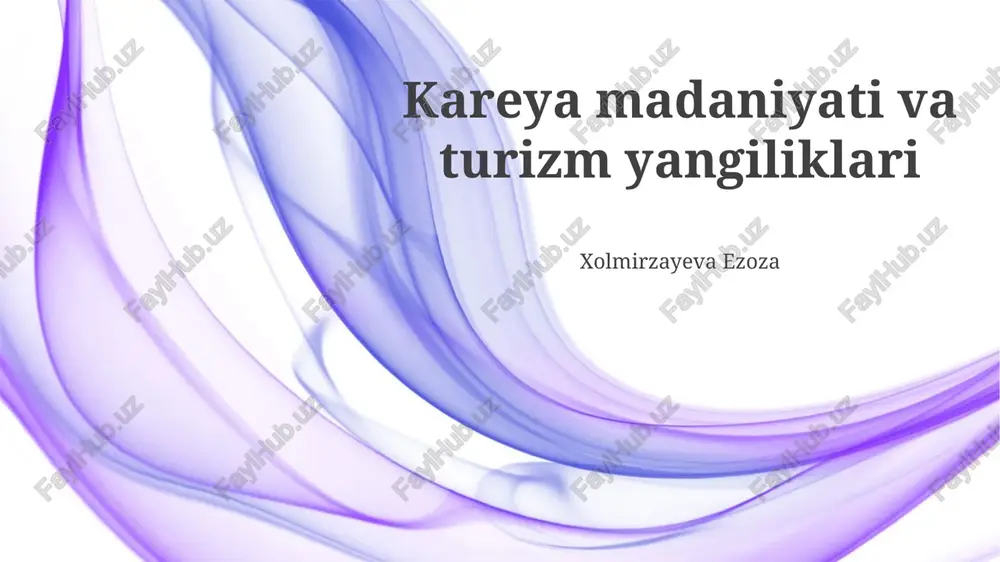 koreya madaniyati va turizm yangiliklari — PPTX