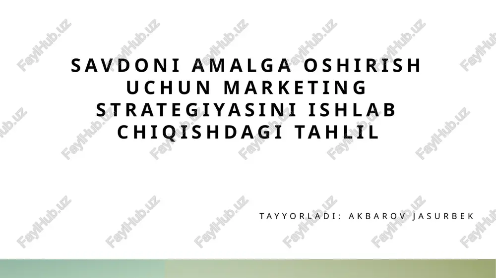 marketing strategiyasi — PPTX