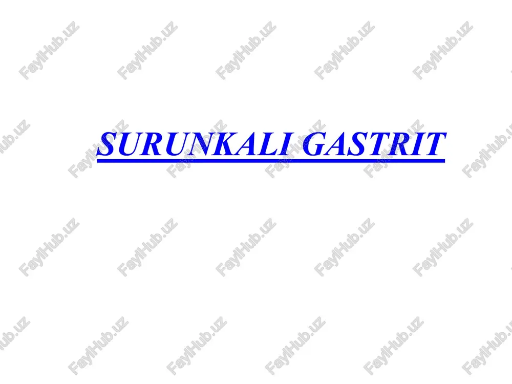 surunkali gastrit — PPTX