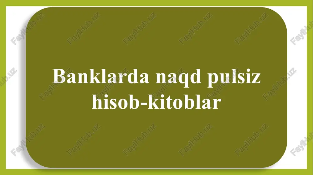naqd pulsz hisob-kitoblar — PPTX